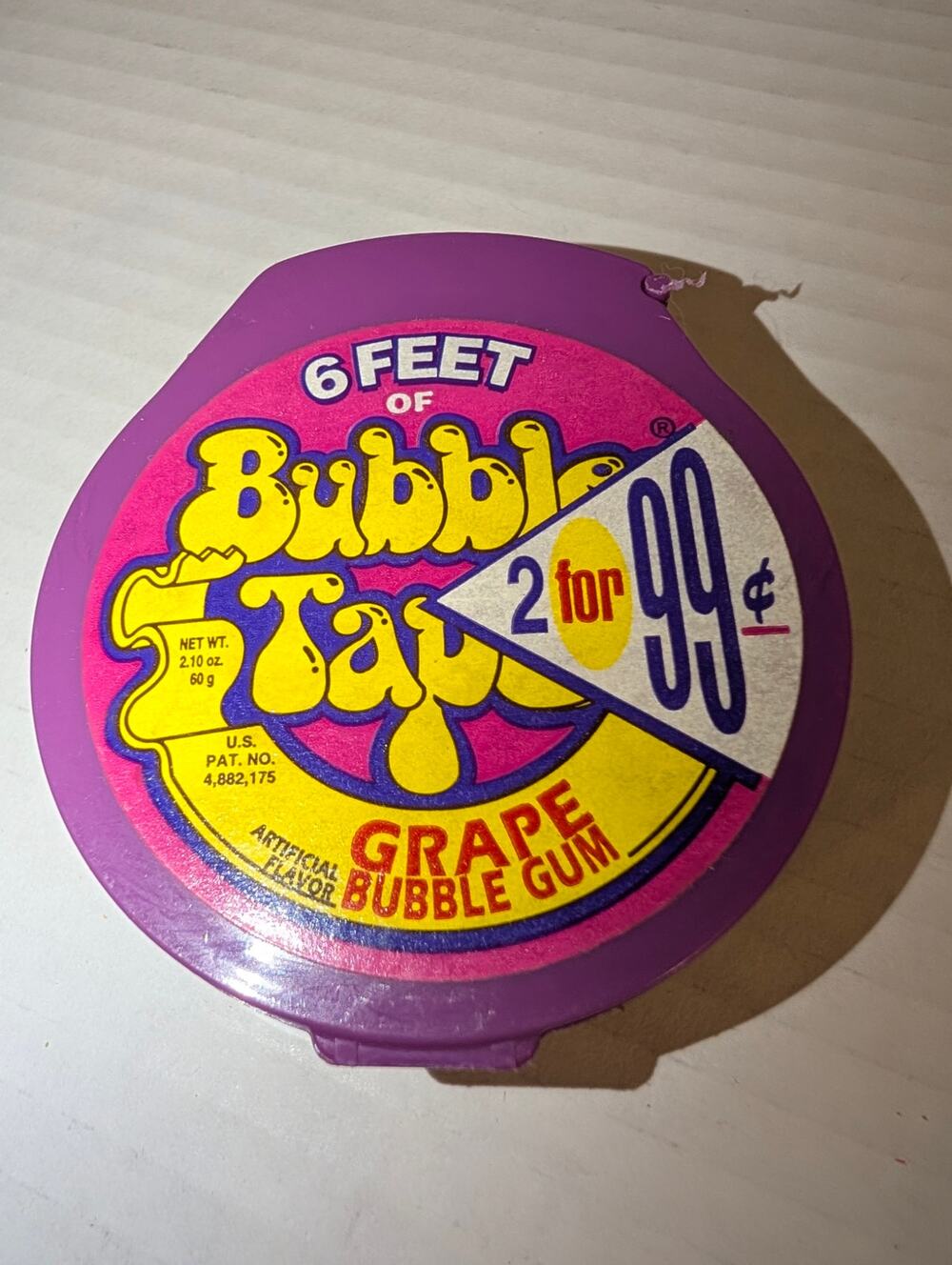 Vtg 1988 Original Bubble Tape Container Hockey Puck Tobacco Tin Style VERY RARE